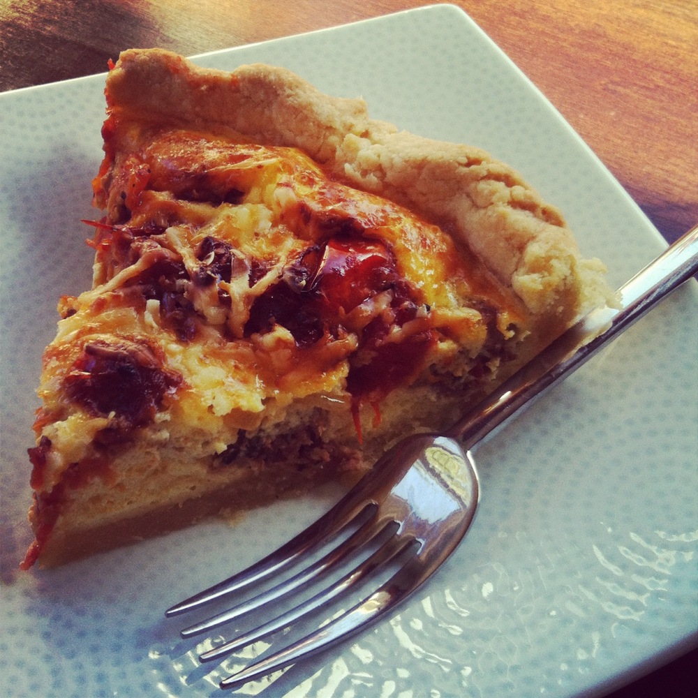 Slow Roasted Tomato Quiche with Leeks and Gruyere